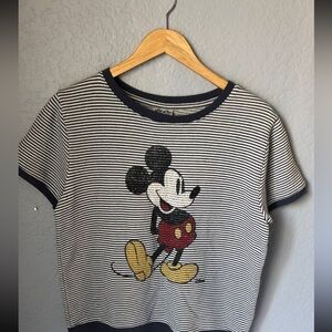 Junk food clothing : Mickey Mouse short sleeve sweatshirt